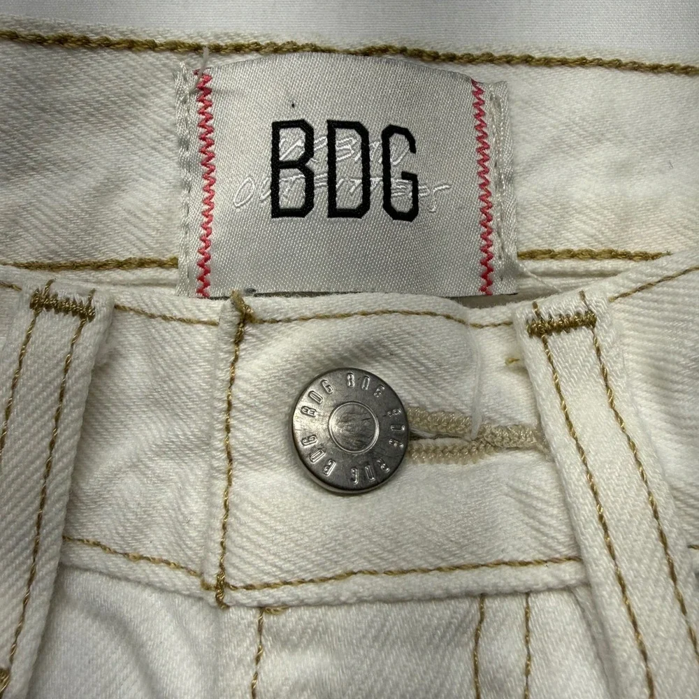 BDG Cowboy Jeans 27 White Ecru High Rise Straight Leg Western Core Retro Iconic